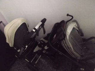 Tre passeggini per bambini