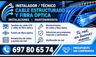 Instalador de cables estructurado y fibra óptica