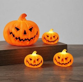Calabazas Halloween LED pack 4 piezas decoración