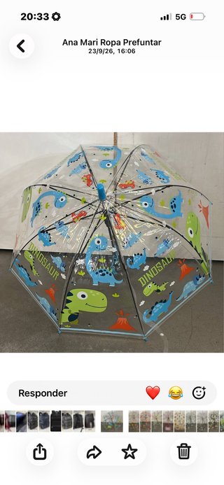 Paraguas Infantil con Estampado de Dinosaurios