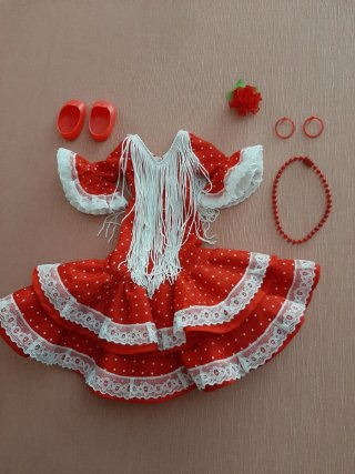 Traje de Flamenca para Muñeca Nancy