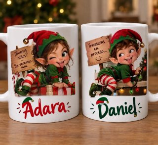 Set de 2 Tazas Personalizadas Elfo