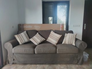 Sofá Cama de Tela Marrón