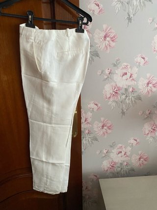 Pantalón de lino blanco
