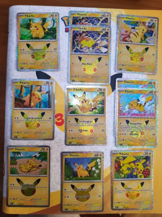 Lote 11 Cartas Pikachu 30 Aniversario