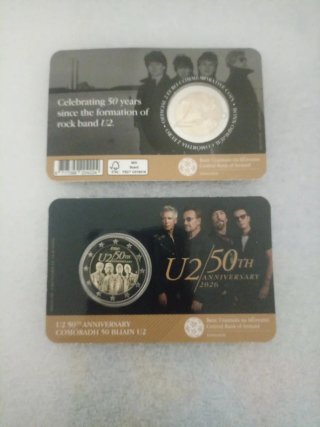 Moneda 2€ Irlanda 2026 U2 50 Aniversario