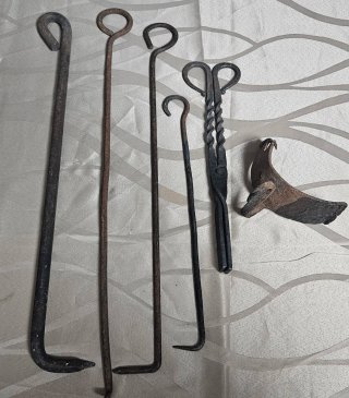 Antiguo Juego de forja para chimenea (S. XIX-XX)