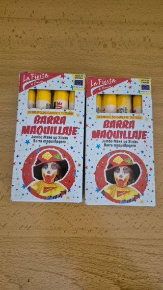 2 Packs Barra Maquillaje Disfraz Amarilla