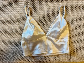 Top bralette satinado satin blanco marfil crema