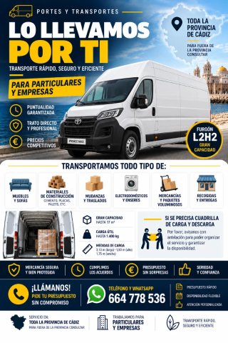 PORTES Y TRANSPORTES DE TODO TIPO