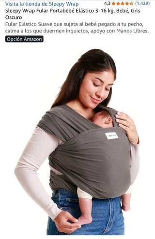 Fular Portabebé Elástico Sleepy Wrap Gris