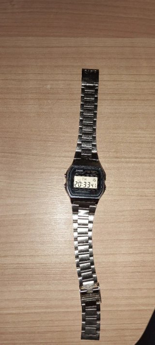 Reloj de pulsera digital Casio A158W Plateado