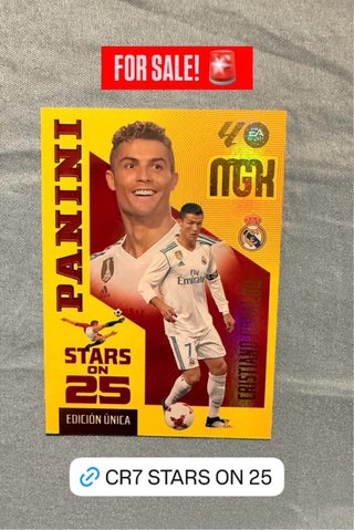 Cromo Panini Cristiano Ronaldo Stars on 25