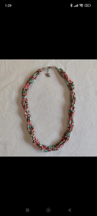 Conjunto de Collar y Pendientes de perlas colores