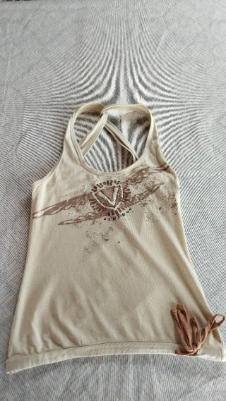 Camiseta Beige Silver Espalda Cruzada Talla S