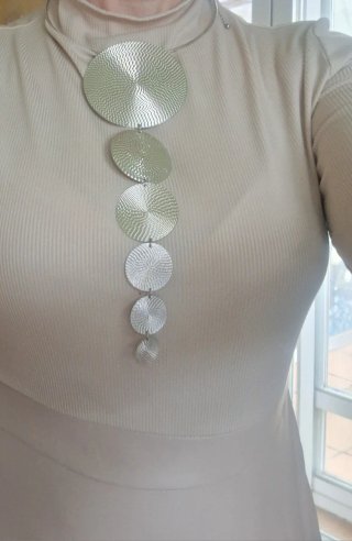 Colgante de Círculos Plateado