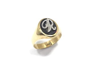 sello oro 18k con piedra