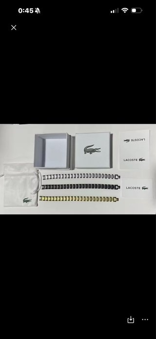 Pulsera Lacoste plateada. Estilo Eslabones.