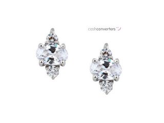 pendientes oro 18k con piedra con circonita
