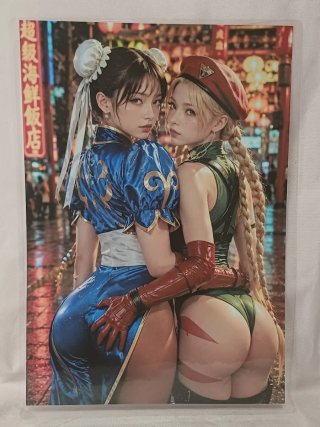 Póster A4 Street Fighter Chun-Li y Cammy