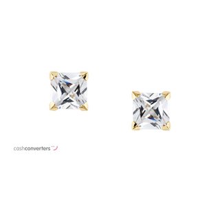 pendientes oro 18k con piedra con circonita