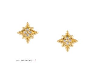 pendientes oro 18k con circonita