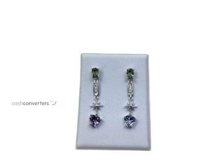 pendientes plata 925mm con piedra con circonita