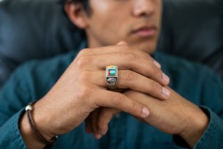 Anillo de Plata 925 con Piedra Multicolor