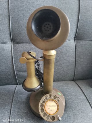 Telefono vintage G.E.C. a candelabro