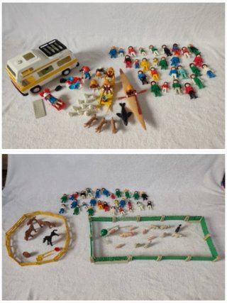 Lote Playmobil con caravana, esquimales y animales