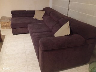 Sofá con Chaiselongue color marron