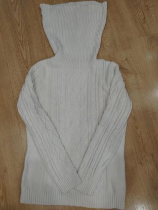 Jersey Blanco mujer de Cuello Alto Talla M