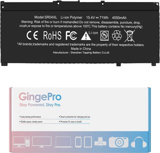 GINGEPRO SR04XL Batería 71Wh 15,4V 4550mAh HP OMEN