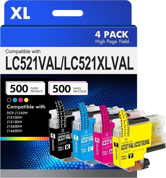 INFITONER LC521XL Pack 4 per Brother DCP-J1260W