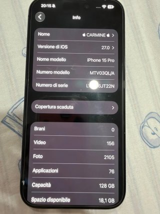 iPhone 15Pro 128GB Grigio