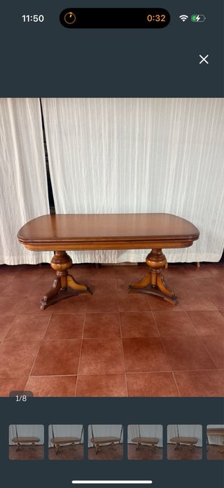 Mesa de Madera natural Extensible Vintage
