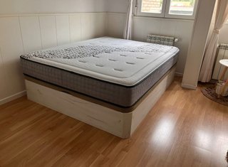 Cama con Canapé de Madera