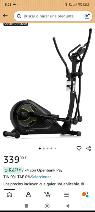 Bicicleta Elíptica Zipro