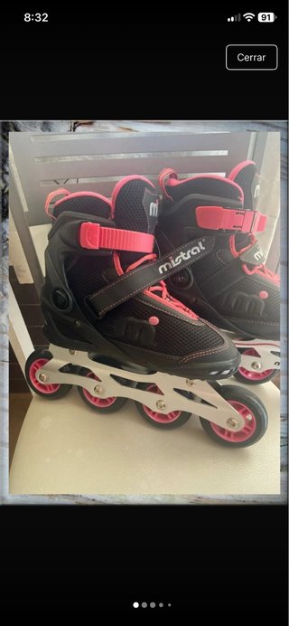Patines linea Mistral negro y fucsia