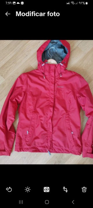 Chaqueta Impermeable Quechua Roja Talla S