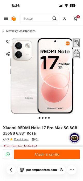 Xiaomi Redmi Note 17 Pro Max 256GB Rosa