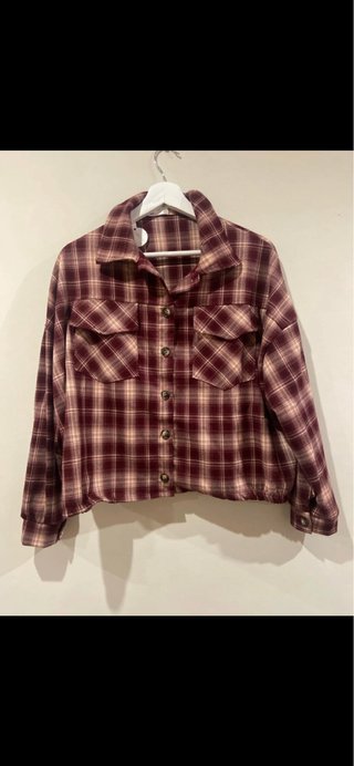 Chaqueta cuadros burdeos