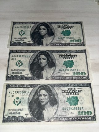 Billetes Shakira colección LMYNL WORLD. Pack 3