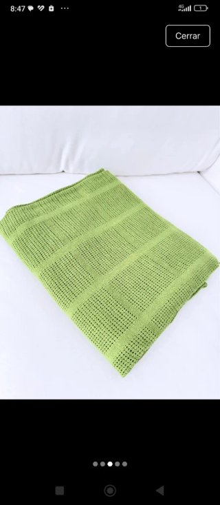 Colcha o Manta de Algodón Verde 205x165cm
