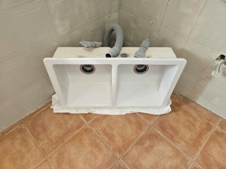 Fregadero Ikea de cerámica blanco