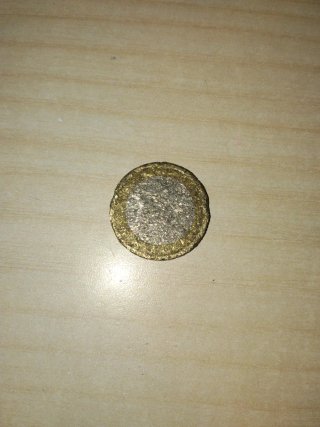 Moneda de 1€ aplastada