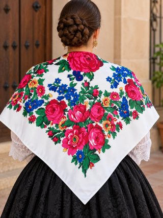 Mantón Regional Estampado Floral
