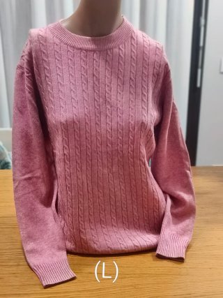 (L) Jersey de punto rosa