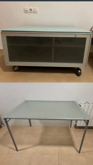Mesa de cocina y mueble auxiliar