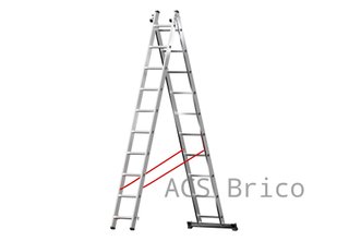 Escalera Aluminio Elite 2x9 - 2,60+2,60 M - 60-60x30mm